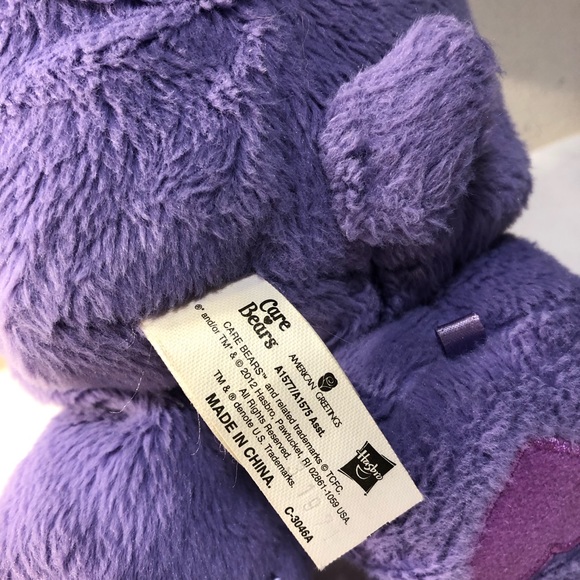Care Bear Harmony Bear Plush Purple Embroidered Belly 13" Hasbro - Picture 5 of 7